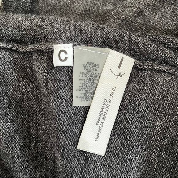 NEW Ann Taylor Wool Faux Fur Longline Belted Button Maxi Cardigan Sz XS NWT - Picture 11 of 16